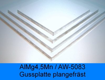 Aluminium Platte AlMg4,5Mn Gussplatte plangefräst - Metall-Nord